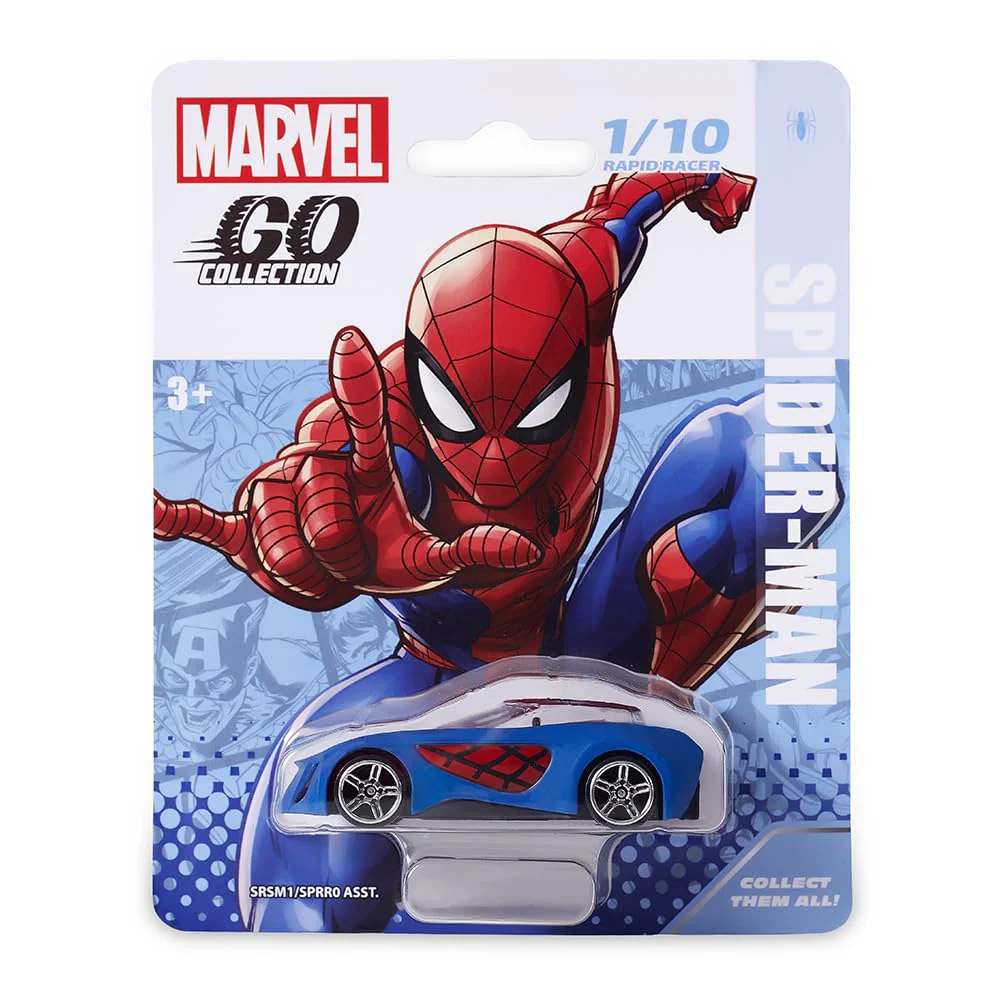 Marvel Go 1:64 Diecast Spiderman Rapid Racer Toy Car