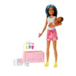 Barbie Skipper Babysitters Crib Playset With Latina Friend Doll
