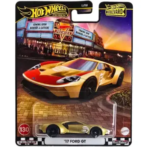 Hot Wheels Premium Boulevard 17 Ford GT 1:64 Scale Sports Car with Full Metal Body Construction & Real Riders Tires for Collectors