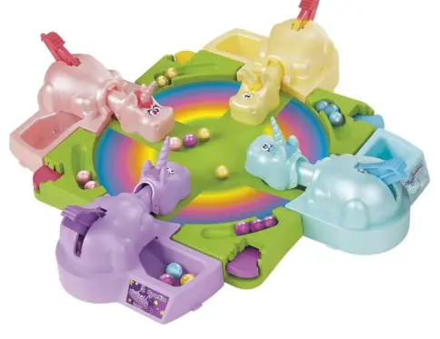 Hasbro Gaming Hungry Hungry Hippos Unicorn Edition Board Game for Kids