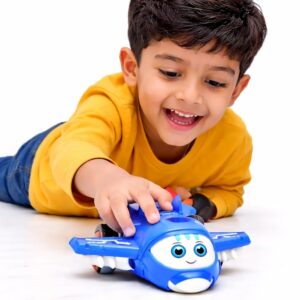 FLIP CLICK Robot Airplane Toy for Kids, Push & Go