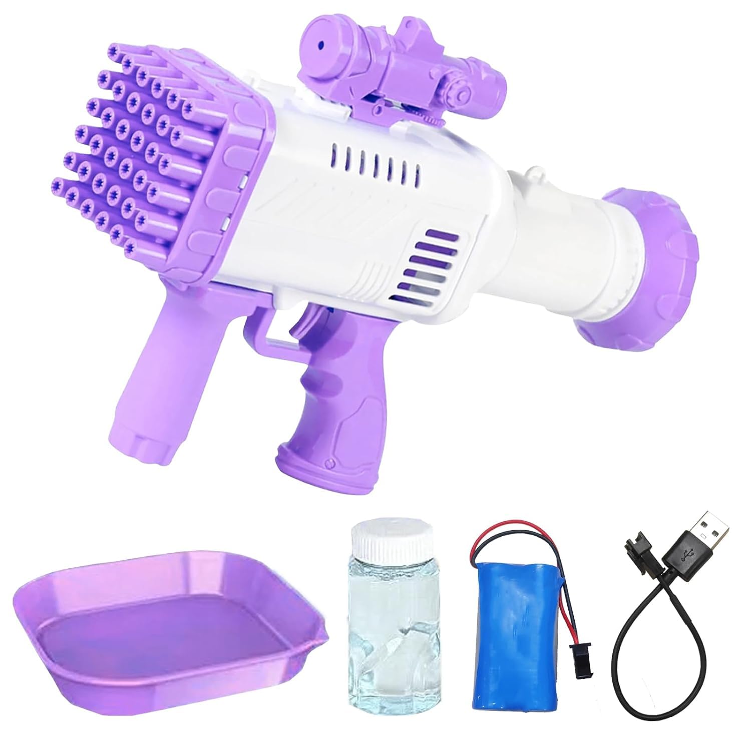 Drumstone 36-Hole Rechargeable Bubble Machine Gun