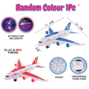 SHAKTISM Aeroplane A380 Bump & Go Toy Plane, Random Colour