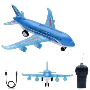 Wonder A-787 RC Airplane Toy with Full-Body Lights & Realistic Sounds, Blue