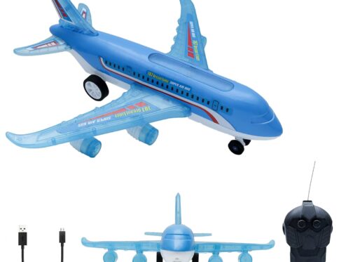 Wonder A-787 RC Airplane Toy with Full-Body Lights & Realistic Sounds, Blue