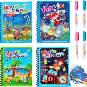 Toy Imagine 4-Pack Water Magic Coloring Books with Refillable Pens