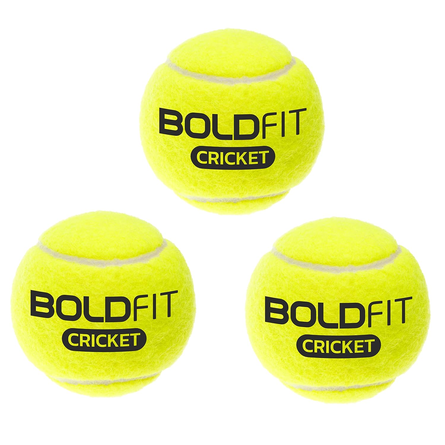 Boldfit Lightweight Rubber Tennis Balls for Court, Turf & Cricket pack of 6!